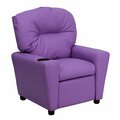 Flash Furniture Kids Recliner, 25" to 39" x 28", Upholstery Color: Lavender BT-7950-KID-LAV-GG